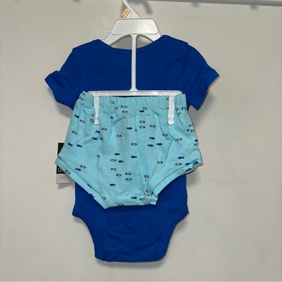 Baby Boy okie dokie Bodysuit &Shorts 2 piece outfit 12M Blue Ocean Sea Submarine - Picture 4 of 8